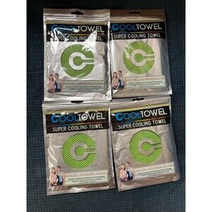 NEW Lot Of 4 Instant Cooling Towel  Neck Wrap For Sports Running Gym Green